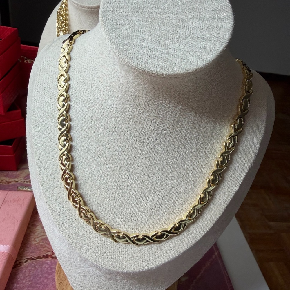 Elegant 14k laminated Gold Chain Necklace and bracelet